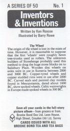 1975 Brooke Bond Inventors & Inventions #1 The Wheel Back