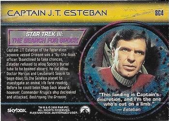 2000 SkyBox Star Trek Cinema 2000 - Saluting the Captains #SC4 Captain J. T. Esteban Back
