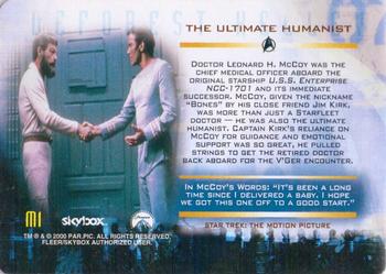 2000 SkyBox Star Trek Cinema 2000 - Dr. McCoy: A Tribute #M1 The Ultimate Humanist Back