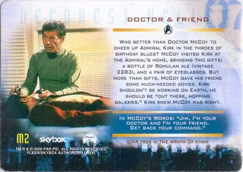2000 SkyBox Star Trek Cinema 2000 - Dr. McCoy: A Tribute #M2 Doctor & Friend Back