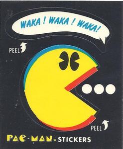 1980 Fleer Pac-Man Stickers & Rub-Offs #1 WAKA! WAKA! WAKA! Front