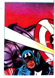 1984 Leaf Marvel Super Heroes Secret Wars Stickers #2 Captain America Front