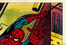 1984 Leaf Marvel Super Heroes Secret Wars Stickers #41 Spider-Man Front