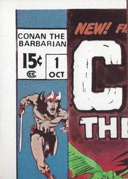 1976 Topps Marvel Super Heroes Stickers - Conan Puzzle & Checklist #NNO Conan / top left puzzle piece Front