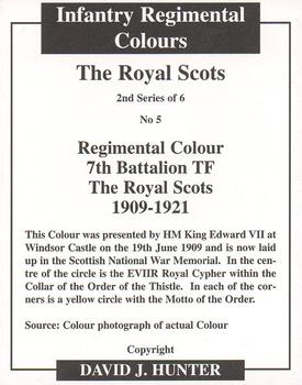 2007 Regimental Colours : The Royal Scots (The Royal Regiment) 2nd Series #5 Regimental Colour 7th Battalion TF 1909-1921 Back