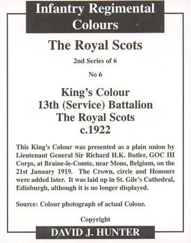 2007 Regimental Colours : The Royal Scots (The Royal Regiment) 2nd Series #6 King's Colour 13th (Service) Battalion c.1922 Back