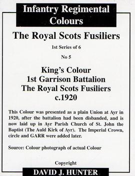 2006 Regimental Colours : The Royal Scots Fusiliers 1st Series #5 King's Colour 1st Garrison Battalion c.1920 Back