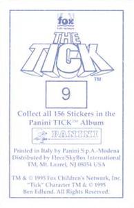 1995 Panini The Tick Stickers #9 Are you alright? / Yes... Thank you. Back