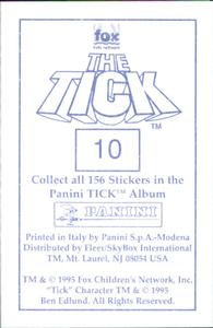 1995 Panini The Tick Stickers #10 (no caption) Back
