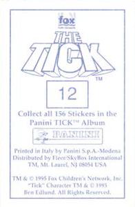 1995 Panini The Tick Stickers #12 (no caption) Back