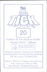1995 Panini The Tick Stickers #20 No, it's pretty quiet up here. See you late Back