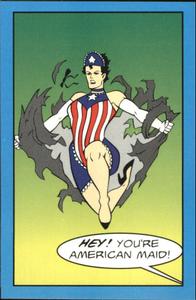 1995 Panini The Tick Stickers #29 Hey! You're American Maid! Front