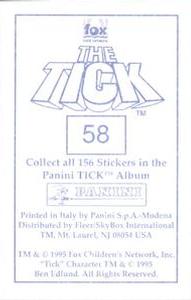 1995 Panini The Tick Stickers #58 Tick! Take off that shirt! Back