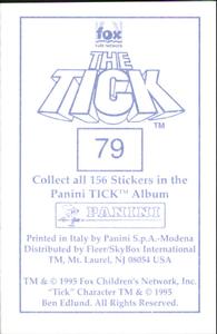 1995 Panini The Tick Stickers #79 (no caption) Back