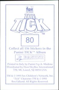 1995 Panini The Tick Stickers #80 Egad! Back