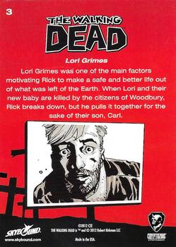 2012 Cryptozoic The Walking Dead Comic Book #3 Lori Grimes Back