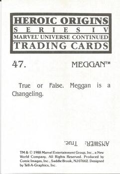 1988 Comic Images Marvel Universe IV Heroic Origins #47 Meggan Back