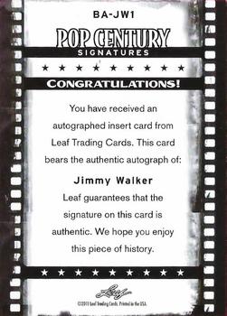 2011 Leaf Pop Century #BA-JW1 Jimmie Walker Back