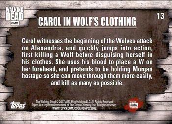 2017 Topps The Walking Dead Season 6 #13 Carol in Wolf’s Clothing Back
