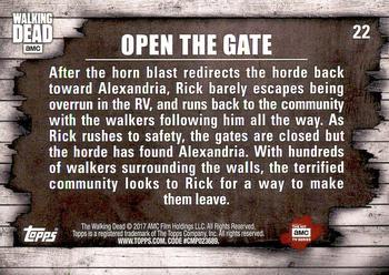 2017 Topps The Walking Dead Season 6 #22 Open the Gate Back