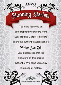 2012 Leaf Pop Century Signatures - Stunning Starlets #SS-WAZ Winter Ave Zoli Back