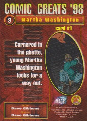 1998 Comic Images Comic Greats '98 #3 Martha Washington: card #1 Back