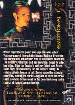 1998 SkyBox Star Trek Voyager Profiles - Seven of Nine #6 Emotional III Back