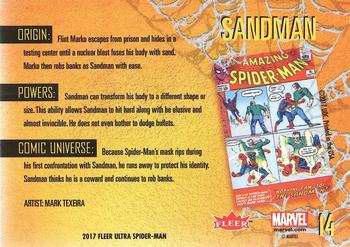 2017 Fleer Ultra Marvel Spider-Man #14 Sandman Back