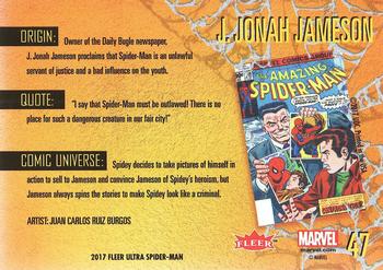 2017 Fleer Ultra Marvel Spider-Man #47 J. Jonah Jameson Back