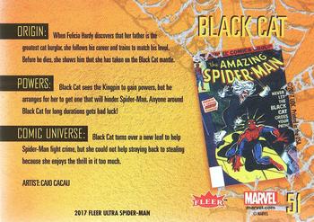 2017 Fleer Ultra Marvel Spider-Man #51 Black Cat Back