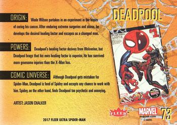 2017 Fleer Ultra Marvel Spider-Man #73 Deadpool Back