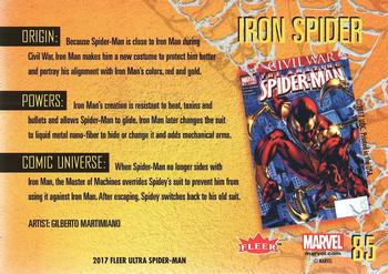 2017 Fleer Ultra Marvel Spider-Man #85 Iron Spider Back
