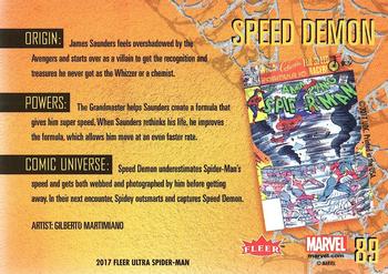 2017 Fleer Ultra Marvel Spider-Man #89 Speed Demon Back
