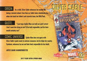 2017 Fleer Ultra Marvel Spider-Man #93 Silver Sable Back