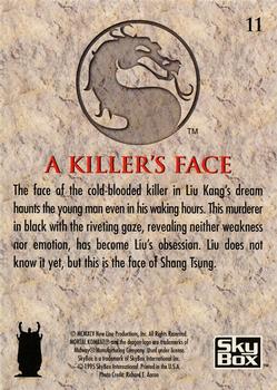 1995 SkyBox Mortal Kombat #11 A Killer's Face Back