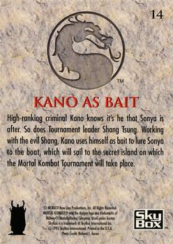 1995 SkyBox Mortal Kombat #14 Kano as Bait Back