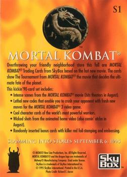 1995 SkyBox Mortal Kombat #S1 Nothing in this ... Back
