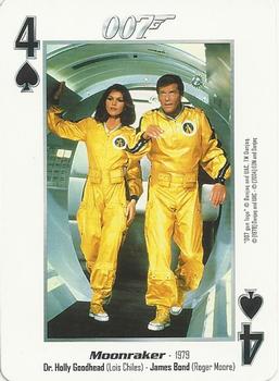 2004 James Bond 007 Playing Cards II #4♣ Dr. Holly Goodhead / Lois Chiles / James Bond / Roger Moore Front
