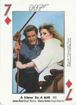 2004 James Bond 007 Playing Cards II #7♦ Stacey Sutton / Tanya Roberts / James Bond / Roger Moore Front