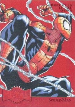 2015 Fleer Retro Marvel - 1995 Flair Marvel Metal Blaster Precious Metal Gems Red #34 Spider-Man Front