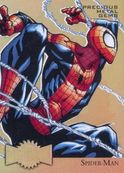 2015 Fleer Retro Marvel - 1995 Flair Marvel Metal Blaster Precious Metal Gems Gold #34 Spider-Man Front