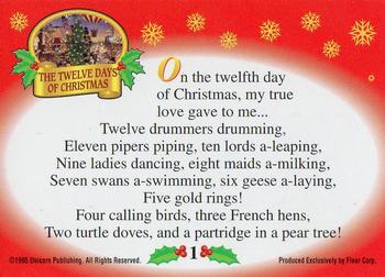 1995 Fleer Christmas - The Twelve Days of Christmas #1 On the twelfth day of Christmas, my... Back