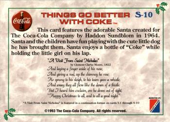 1993 Collect-A-Card Coca-Cola Collection Series 1 - Santa #S-10 Things Go Better With Coke Back