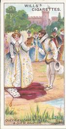 1912 Wills's Historic Events #24 Queen Elizabeth and Sir Walter Raleigh Front
