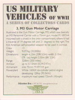 2001 Golden Era US Military Vehicles of WWII #3 M3 Gun Motor Carriage Back