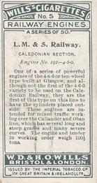 1924 Wills's Railway Engines #5 L.M.&S. Railway Back