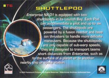 2002 Rittenhouse Star Trek Enterprise Season 1 - 22nd Century Technology #T6 Shuttlepod Back