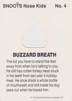 1989 Continental Candy Company Snoots #4 Buzzard Breath Back