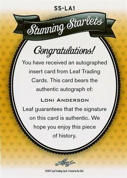 2011 Leaf Pop Century - Stunning Starlets #SS-LA1 Loni Anderson Back
