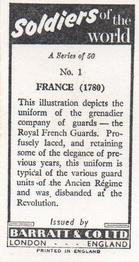 1966 Barratt Soldiers of the World #1 France (1780) Back